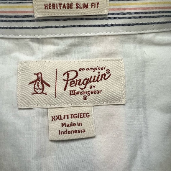 New ORIGINAL PENGUIN Heritage Slim Fit Button Down Shirt. XXL - Picture 5 of 6